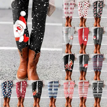 Žiemos Šiltas Antblauzdžiai Moterims Aukšto Juosmens Storo Aksomo Legging Mados Kietas Didelio Dydžio Rudenį Kalėdų Spausdinti Aksomo Antblauzdžiai Nuotrauka 2